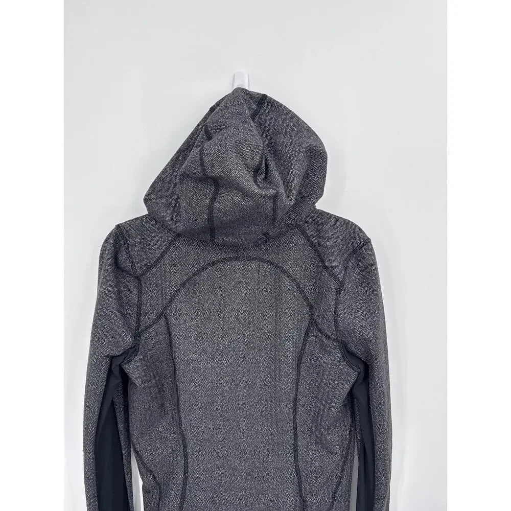Lululemon Daily Practice Jacket Heathered Herringbone Gray and Black Size 8